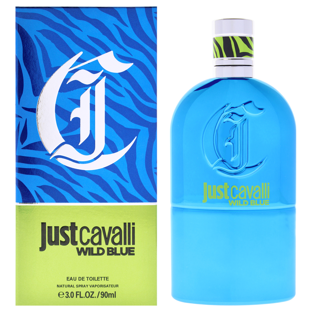 Just Cavalli Wild Blue by Roberto Cavalli for Men - 3 oz EDT Spray
